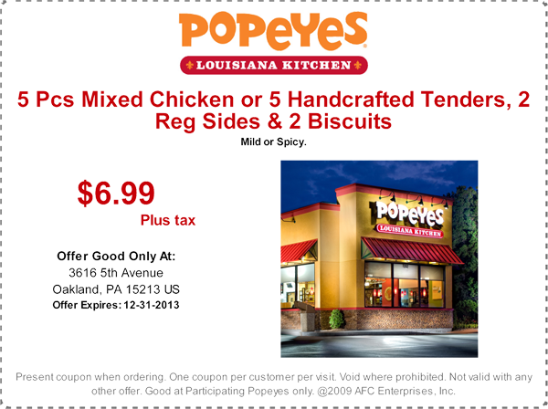 Popeyes family meal coupons